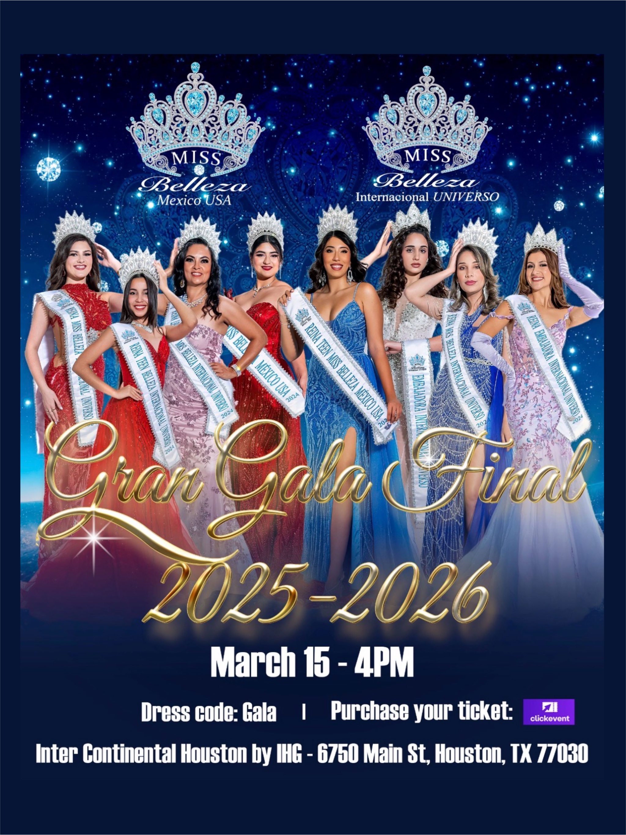 Gran Gala Final - BEC Wellness Foundation - Miss Belleza Mexico USA - Miss Belleza Internacional Universo - Houston, TX